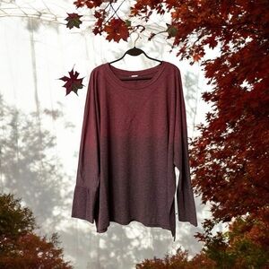 Heather Burgundy Ombré Knit Top